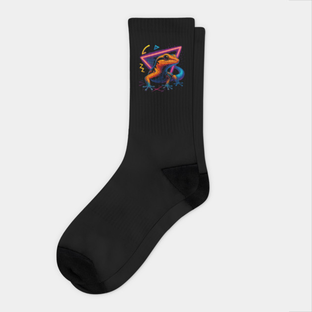 Retro Neon Ashy Gecko Socks by Reptiq's Store