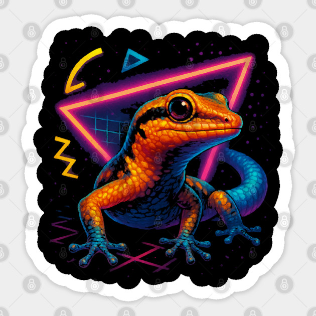 Retro Neon Ashy Gecko Sticker by Reptiq's Store