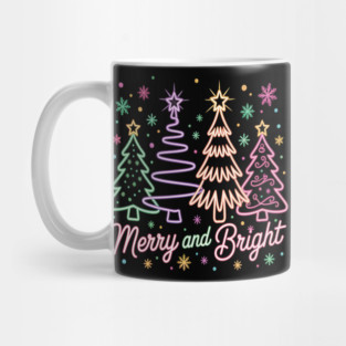 Merry and Bright Neon Christmas Mug