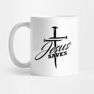 Jesus Saves Cross Shirt - Christian Faith Bible Verse Graphic Mug
