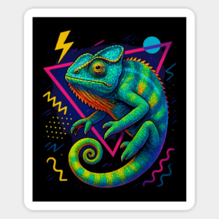 Retro Neon Parsons Chameleon Magnet