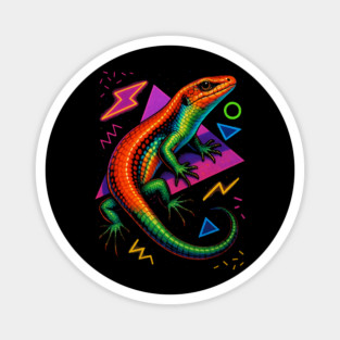 Retro Neon Fire Skink Magnet