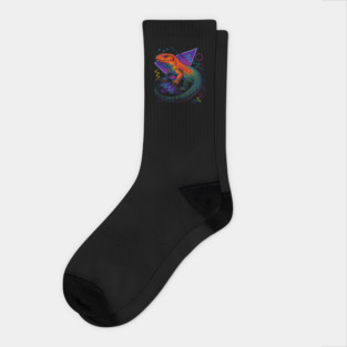 Retro Neon Plated Lizard Socks