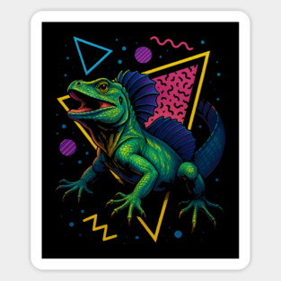 Retro Neon Sailfin Dragon Sticker