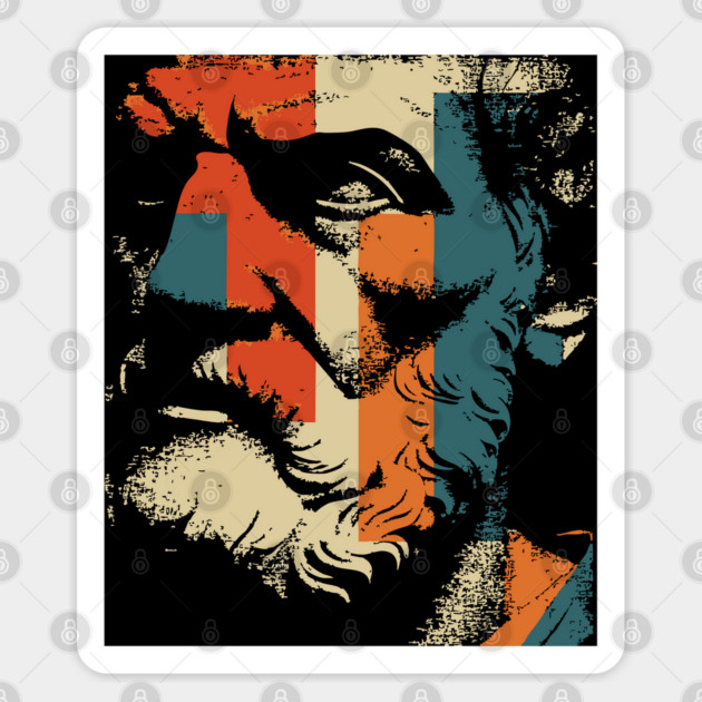 Aristotle Greek Philosopher Portrait | Philosophy Major Student Gift Sticker by TuncGK
