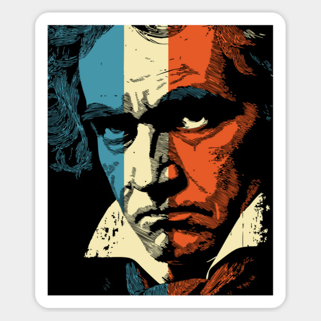 Beethoven Intense Composer Portrait | Classical Music Lover Gift Magnet by TuncGK
