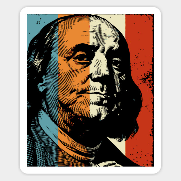 Benjamin Franklin Founding Father Pop Art | Inventor's Gift Magnet by TuncGK