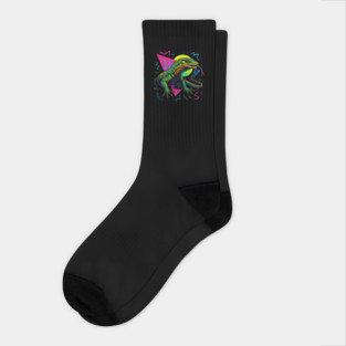 Retro Neon Timor Monitor Socks
