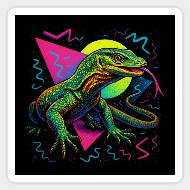 Retro Neon Timor Monitor Magnet by Reptiq's Store
