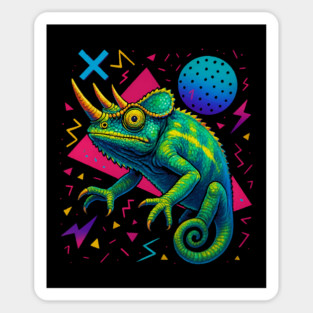 Retro Neon Jacksons Chameleon Magnet