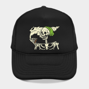 Smoking Skeleton Joint Funny Weed Pot 420 Cannabis Halloween Hat