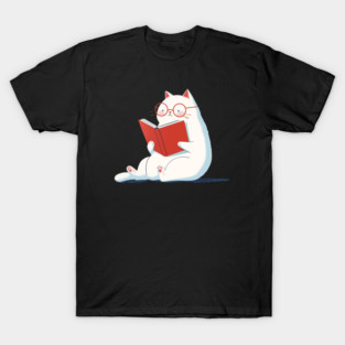 Adorable Cat Reading Book T-Shirt