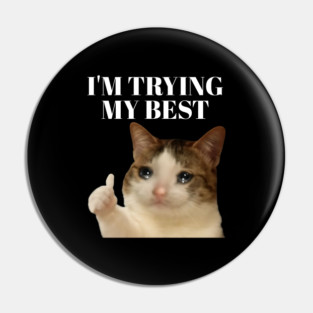 I'm trying my best funny crying cat meme Pin