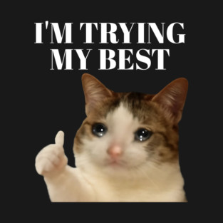 I'm trying my best funny crying cat meme T-Shirt