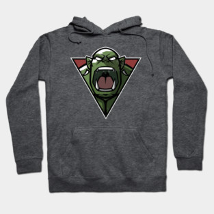 Ferocious Orc Head and Face Graphic for D&D and Fantasy RPG Fans Hoodie