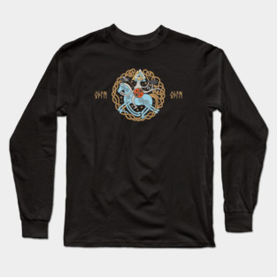 Odin and Sleipnir Norse Knotwork Long Sleeve T-Shirt