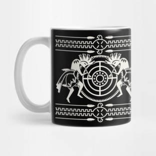 Native American Kokopelli Musicans - Sun Border 7 Mug