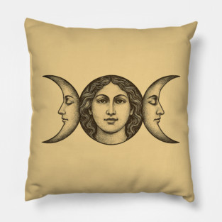 Triple Moon Goddess Pillow