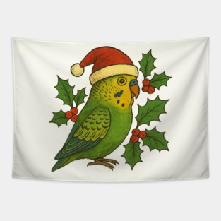 Christmas Parakeet Tapestry