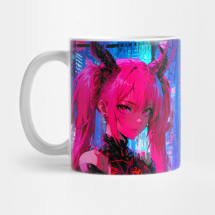 Neon Samurai – Cyberpunk Scribble Mug
