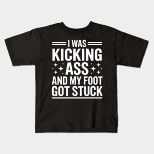 Funny Foot Leg Joke Recovery Surgery Injury Kids T-Shirt