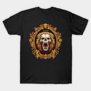 Lion Skull in Ornate Frame T-Shirt