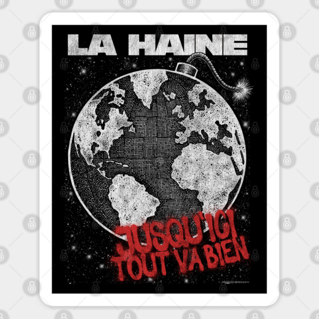 La Haine, DISTRESSED,  Vincent Cassel, Cult Classic Sticker by PeligroGraphics
