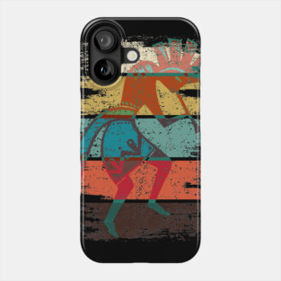 American Kokopelli On Stripes Grunge Style I Phone Case