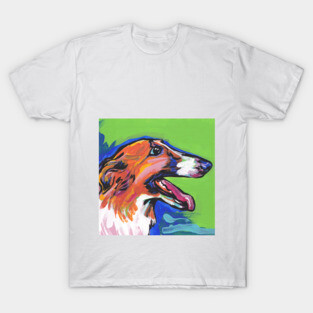 Borzoi Bright colorful pop dog art T-Shirt