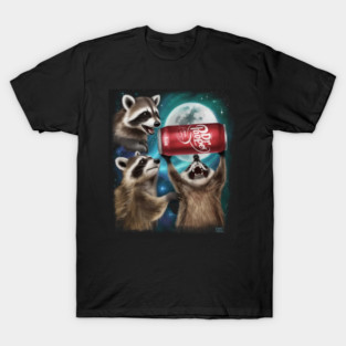 Three Raccoons Dr Pepper Vintage Graphic T-shirt T-Shirt