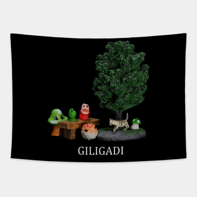 Giligadi Cute Design - Dark Shirts Tapestry by MrGreenGenes420