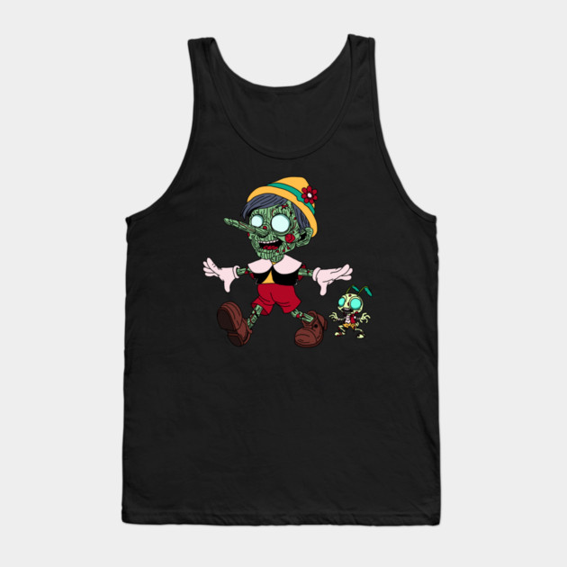 Zombie Pinocchio & Cricket Tank Top by H. R. Sinclair