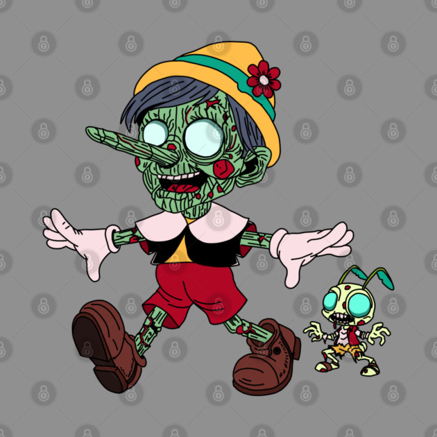 Zombie Pinocchio & Cricket by H. R. Sinclair
