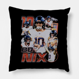 Bo Nix Card Vintage Pillow