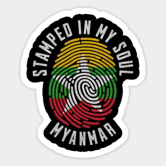 Stamped in My Soul Myanmar Flag Design Burmese Pride Magnet by Yesteeyear