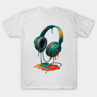 Colorful Headphones Music Lover Gifts Musician Music DJs Tee T-Shirt