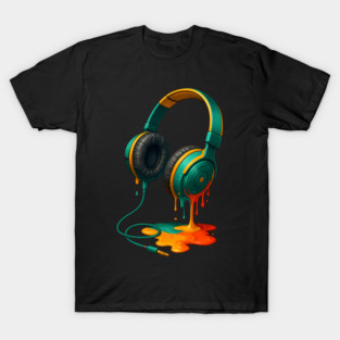Colorful Headphones Music Lover Gifts Musician Music DJs Tee T-Shirt