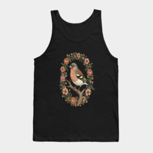 Common Chaffinch in Vintage Cottagecore Style Tank Top