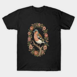 Common Chaffinch in Vintage Cottagecore Style T-Shirt