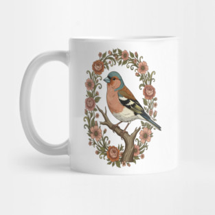 Common Chaffinch in Vintage Cottagecore Style Mug