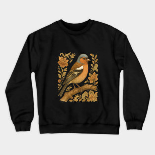 Common Chaffinch in Rustic Folk Art Style Crewneck Sweatshirt