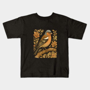 Common Chaffinch in Rustic Folk Art Style Kids T-Shirt