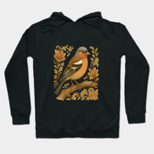 Common Chaffinch in Rustic Folk Art Style Hoodie