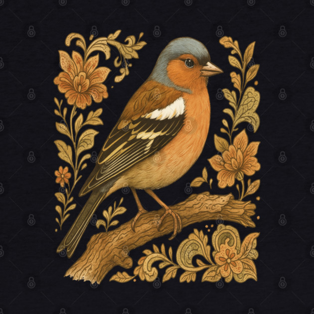 Common Chaffinch in Rustic Folk Art Style by BirdsnStuff