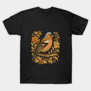 Common Chaffinch in Rustic Folk Art Style T-Shirt