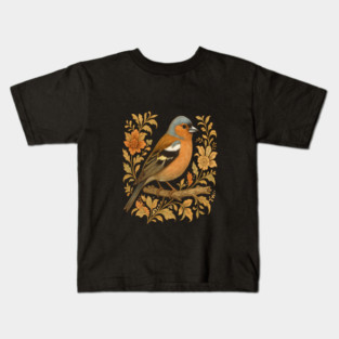 Common Chaffinch in Rustic Folk Art Style Kids T-Shirt