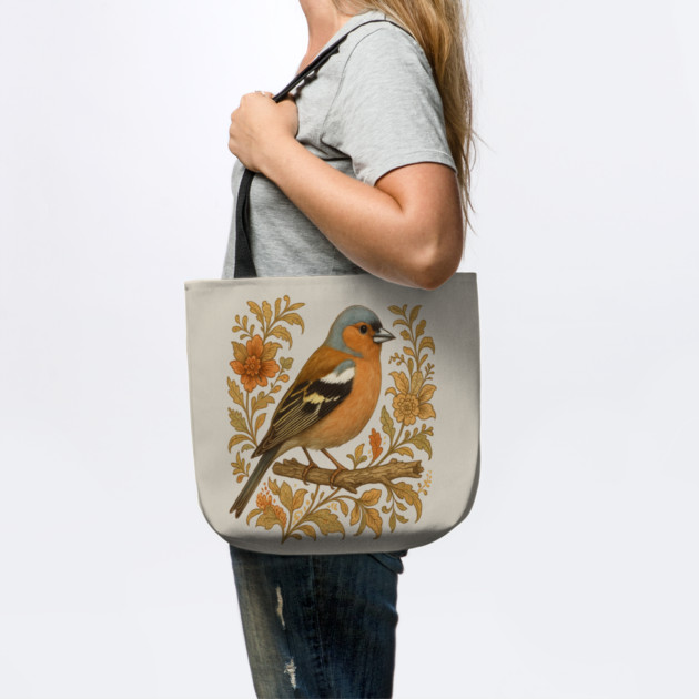 Common Chaffinch in Rustic Folk Art Style by BirdsnStuff