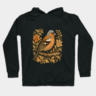Common Chaffinch in Rustic Folk Art Style Hoodie