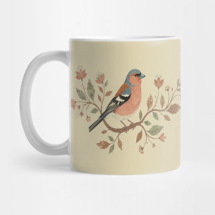 Common Chaffinch in Delicate Botanical Style Mug