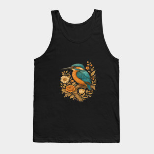 Common Kingfisher with Rustic Autumn Charm Botanicals Tank Top